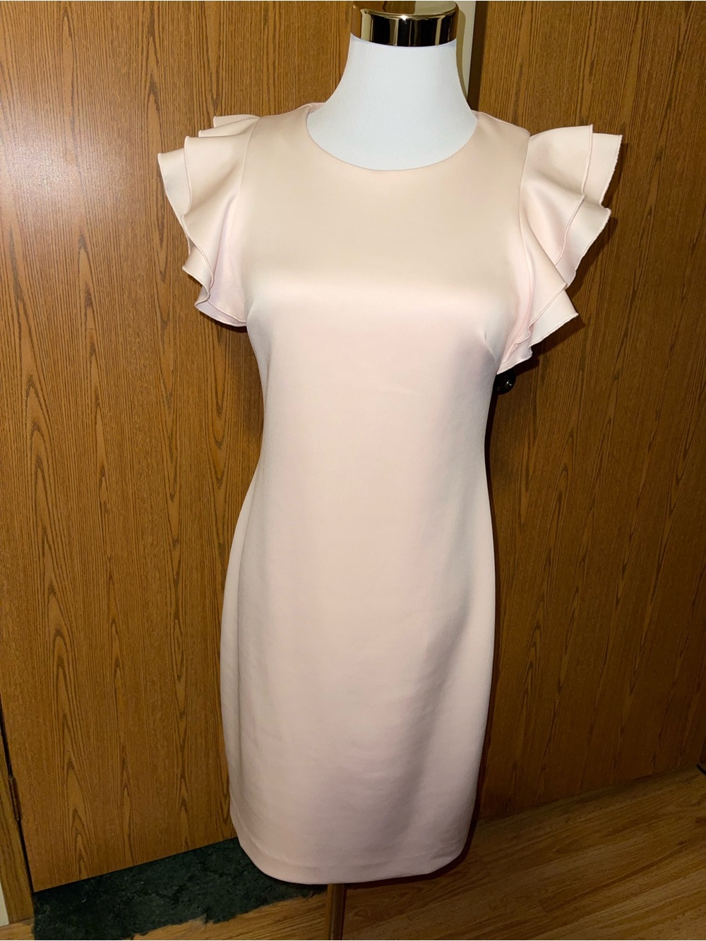 Tommy Hilfiger Pale Pink Tulip Sleeve Midi Dress